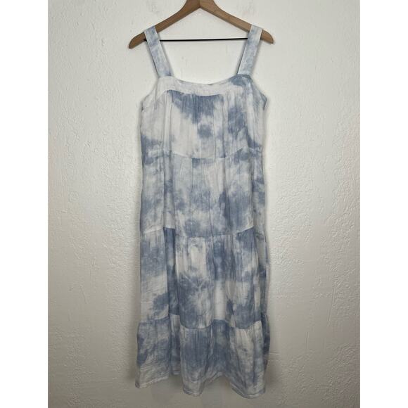 Rails Amaya Cascade Tie-Dye Sleeveless Tiered Midi Dress NWT Size Small - Picture 4 of 7